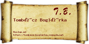 Tombácz Boglárka névjegykártya